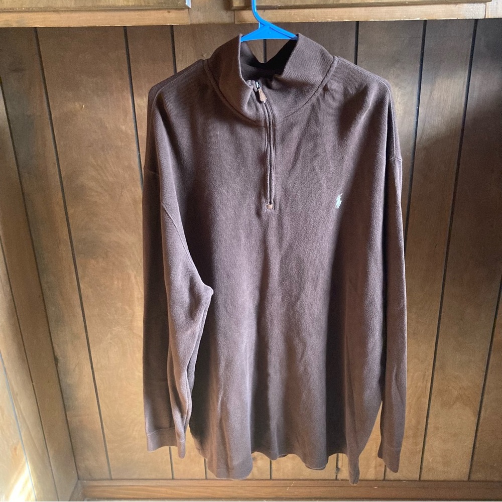 Polo Ralph Lauren 1/4 Zip Sweater Men’s 2XLT Brown Pullover